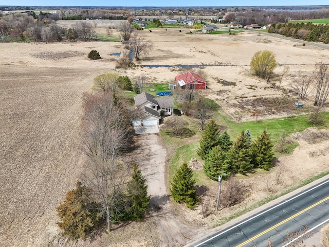 bird's eye view featuring a rural view