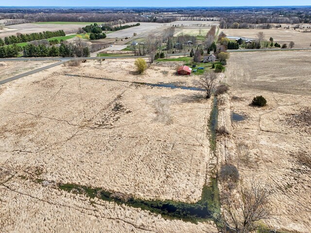 drone / aerial view with a rural view