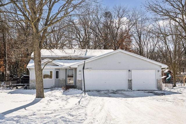 view of front of house with a garage