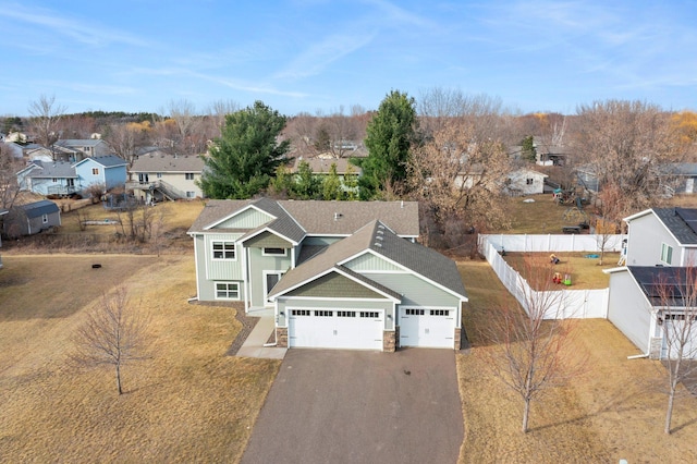 birds eye view of property featuring a residential view