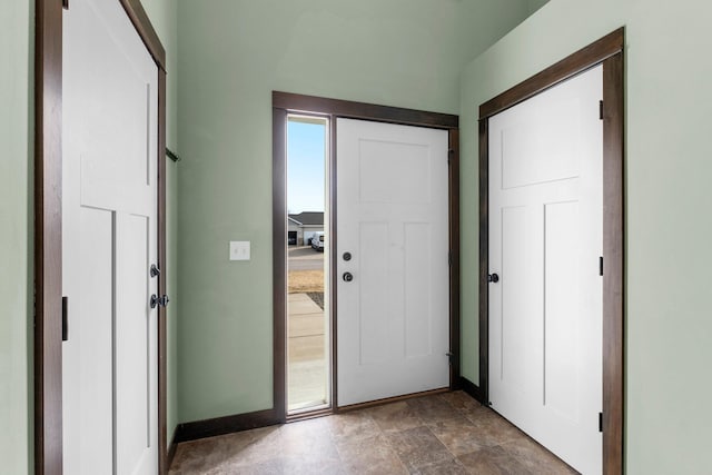 foyer with baseboards