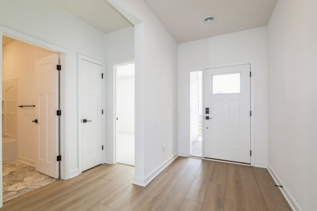 entryway featuring light hardwood / wood-style floors