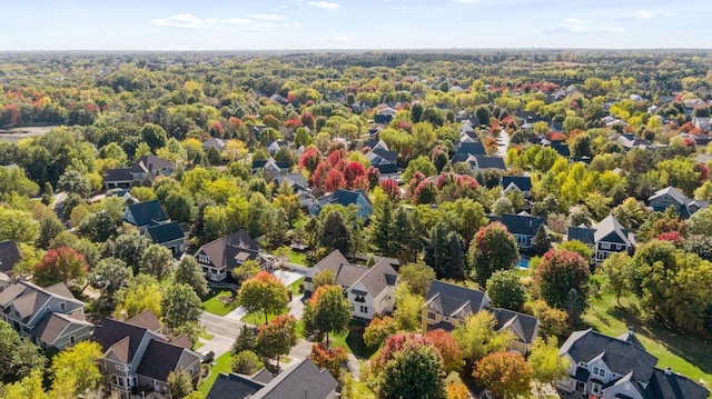 bird's eye view with a residential view