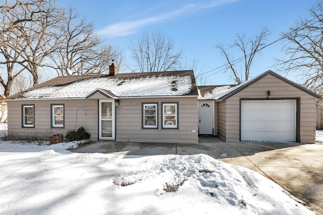 single story home with a garage