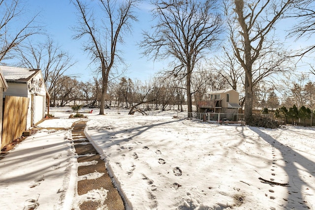 view of snowy yard