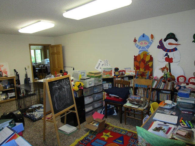 interior space featuring carpet flooring