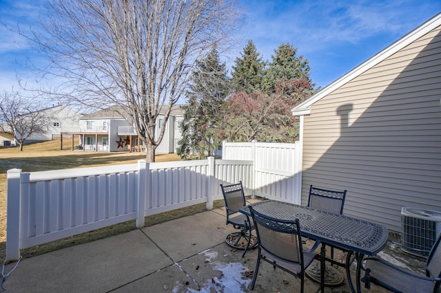 view of patio / terrace with central AC