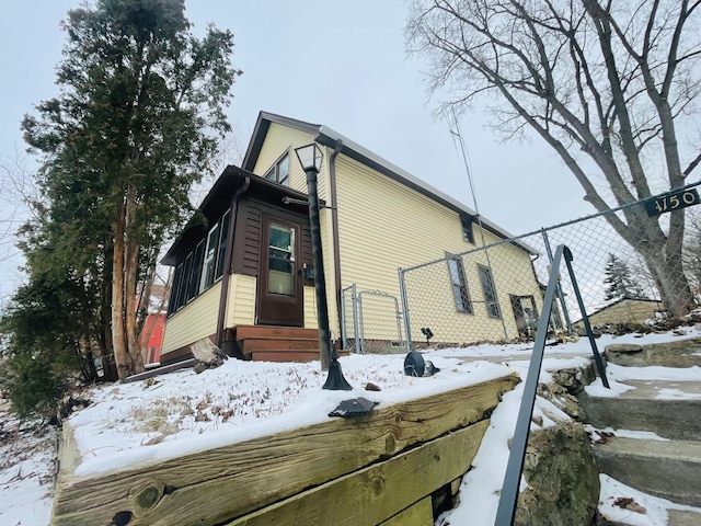 view of snowy exterior