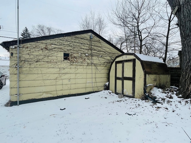 view of snow covered structure