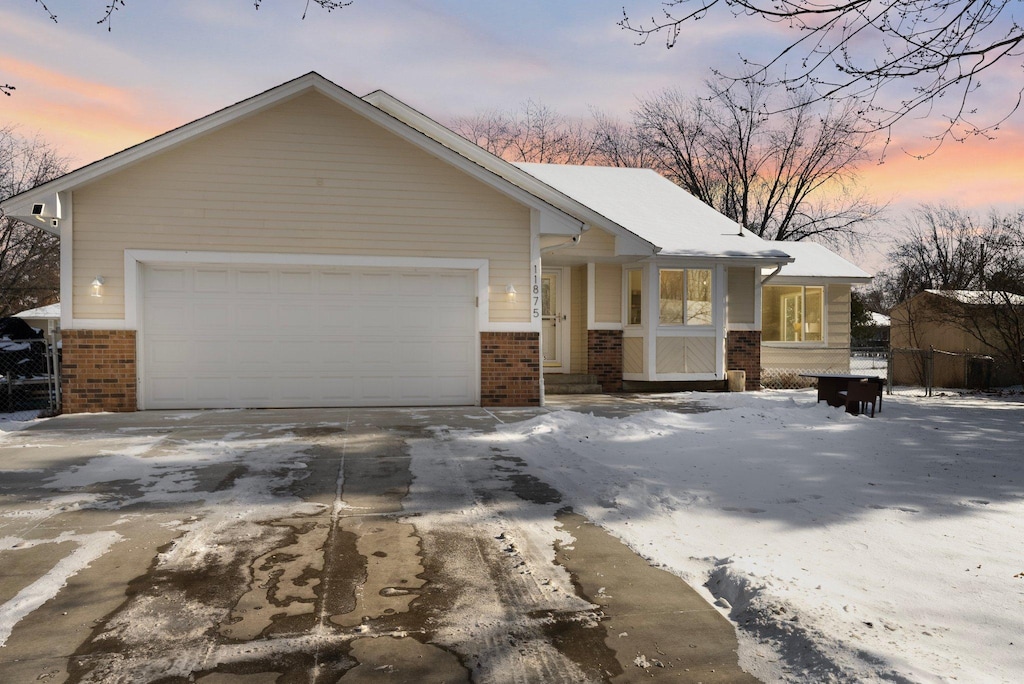 view of front of home featuring a garage