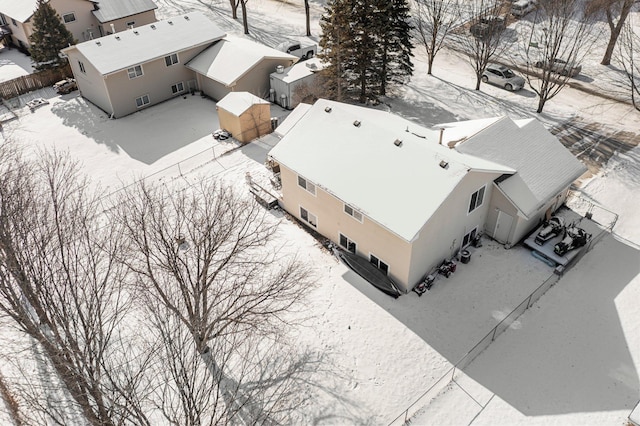 view of snowy aerial view