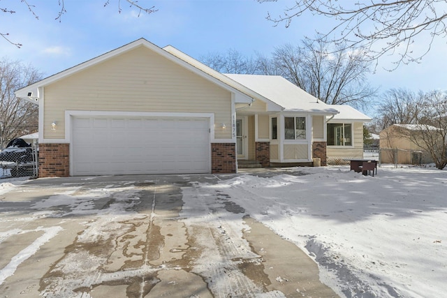 view of front of house with a garage