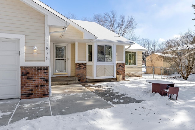 exterior space with a garage