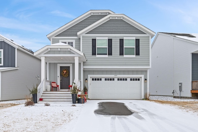 view of front of property featuring a garage