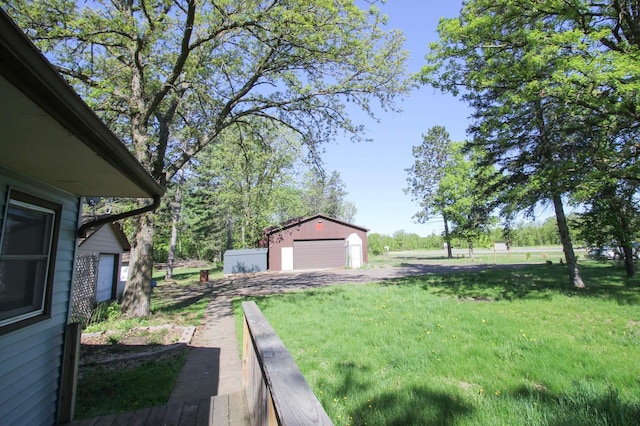 34007 Sunset Loop, Motley, MN 56466 - view of grassy yard with an outdoor structure and a garage
