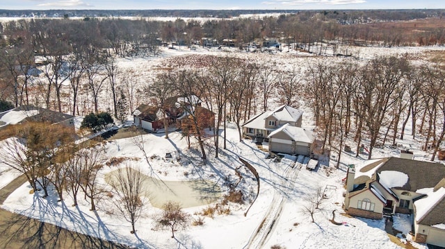 view of snowy aerial view