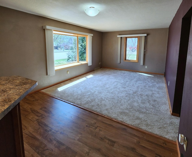 interior space with wood finished floors, baseboards, and a healthy amount of sunlight