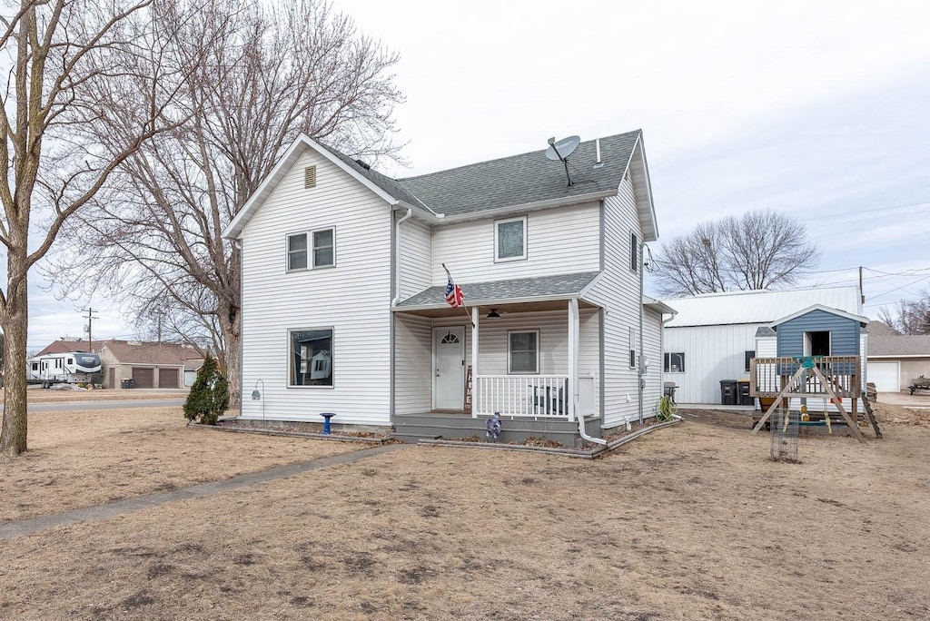 view of front of house with covered porch