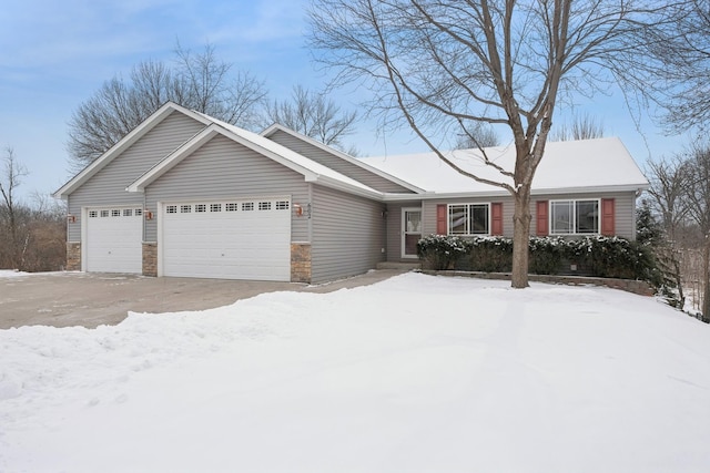 ranch-style home with a garage