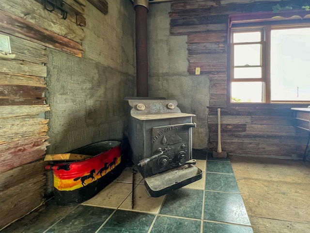 details with a wood stove