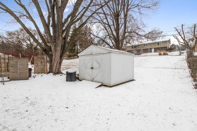 view of snow covered structure