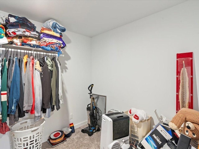 spacious closet featuring carpet floors