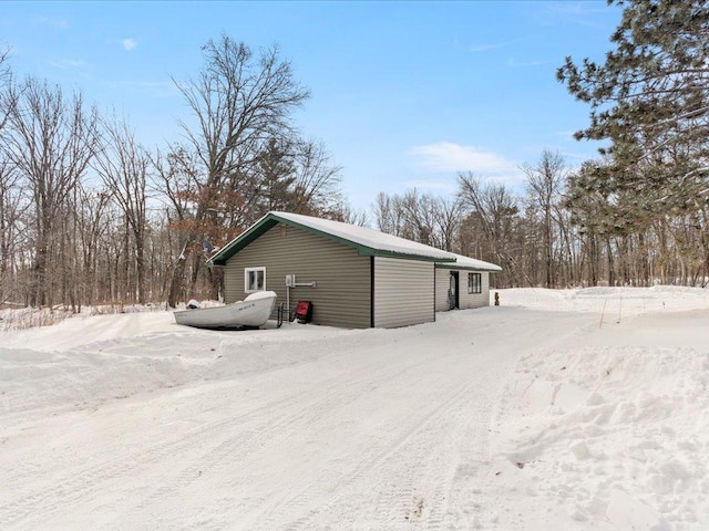 view of snow covered structure