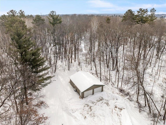 view of snowy aerial view