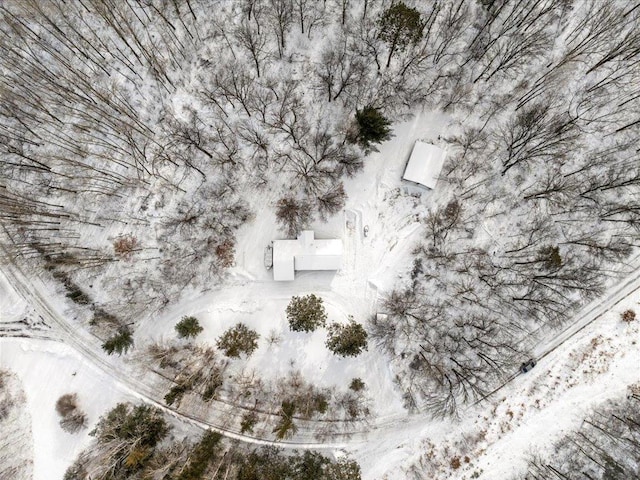 view of snowy aerial view