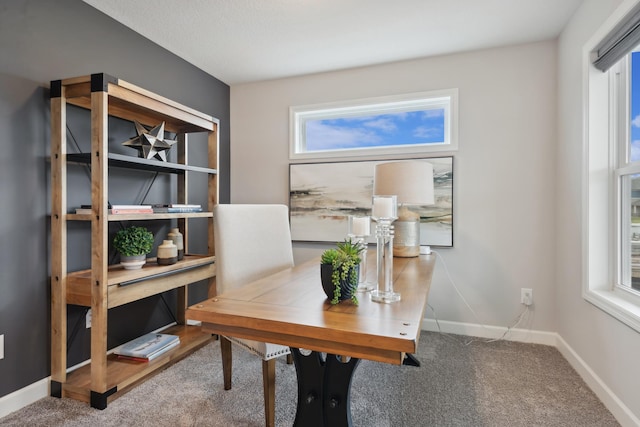 office area with carpet flooring