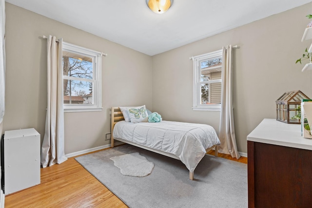 bedroom featuring light hardwood / wood-style flooring