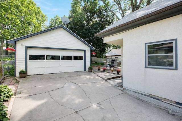 view of garage