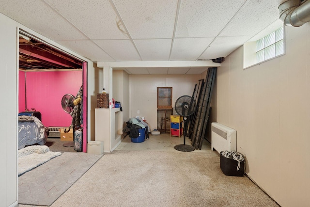5801 23rd Ave S, Minneapolis, MN 55417 - basement with a drop ceiling and carpet