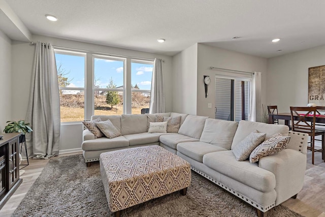 4884 Avery Ct, Eagan, MN 55123 - living room with plenty of natural light, light wood-style floors, recessed lighting, and baseboards