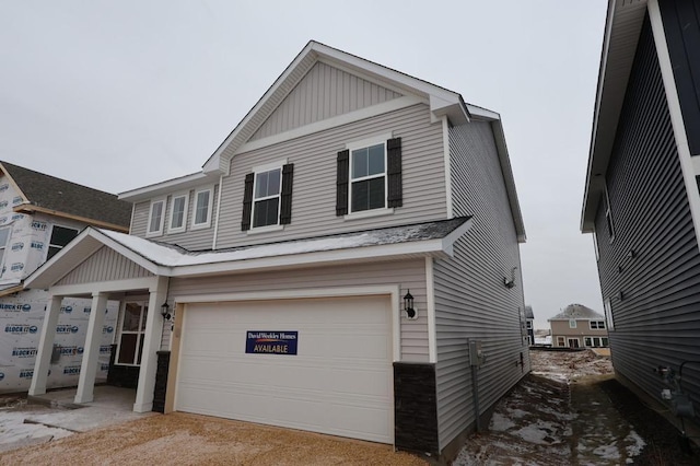 view of front of house with a garage