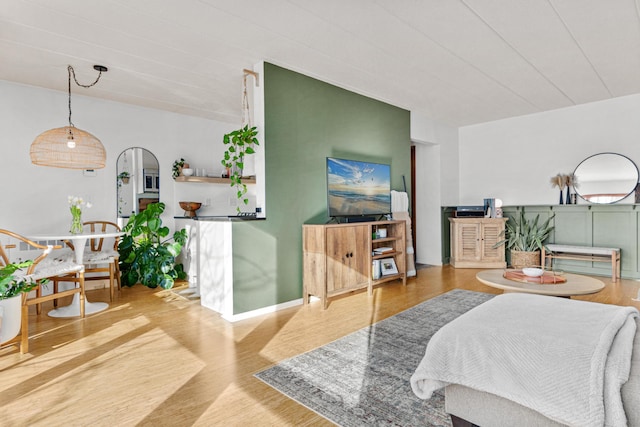 living room featuring hardwood / wood-style floors