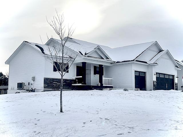 modern farmhouse with central AC unit