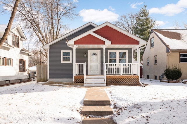 bungalow-style house with covered porch