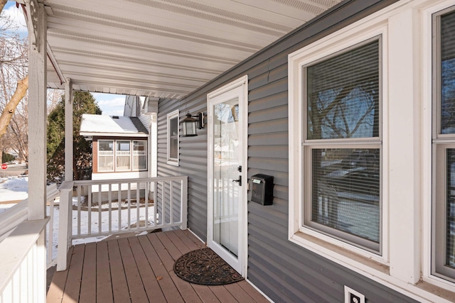 deck with covered porch