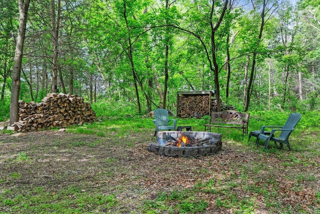 17130 Uplander Cir NW, Andover, MN 55304 - view of yard featuring an outdoor fire pit