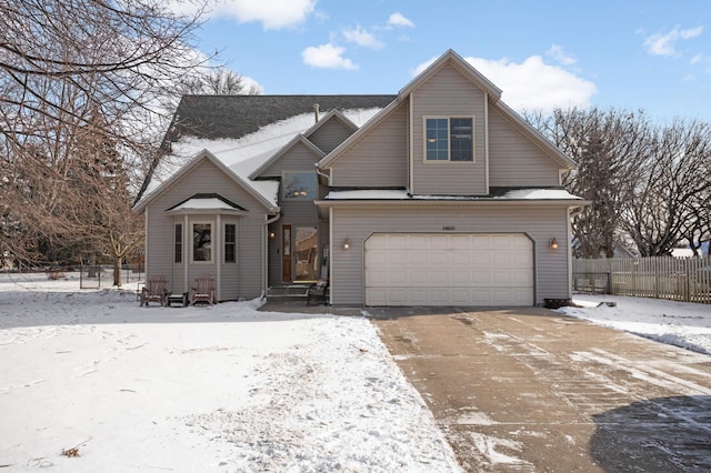 view of property with a garage