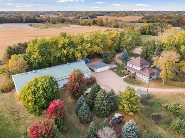 bird's eye view with a rural view