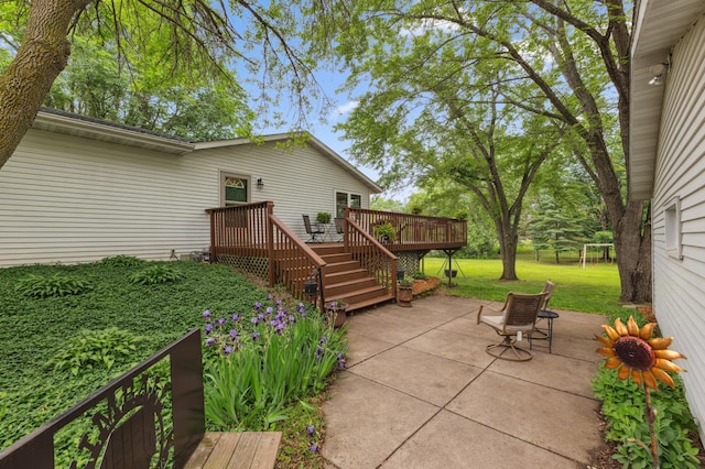 8685 79th St NW, Corinna Twp, MN 55302 - view of patio with stairs and a deck