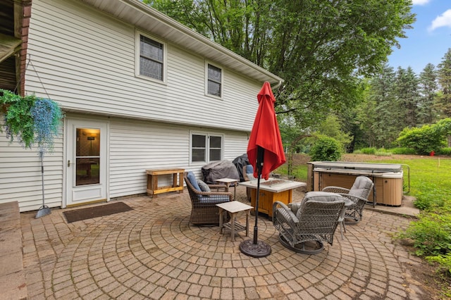 8685 79th St NW, Corinna Twp, MN 55302 - view of patio / terrace featuring a hot tub