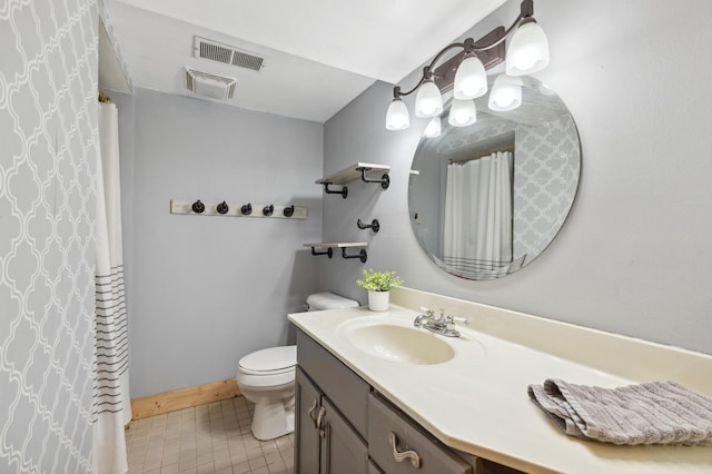 8685 79th St NW, Corinna Twp, MN 55302 - bathroom with vanity, tile patterned floors, and a shower with shower curtain