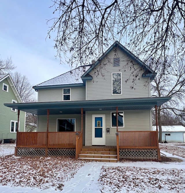 view of front of house with covered porch