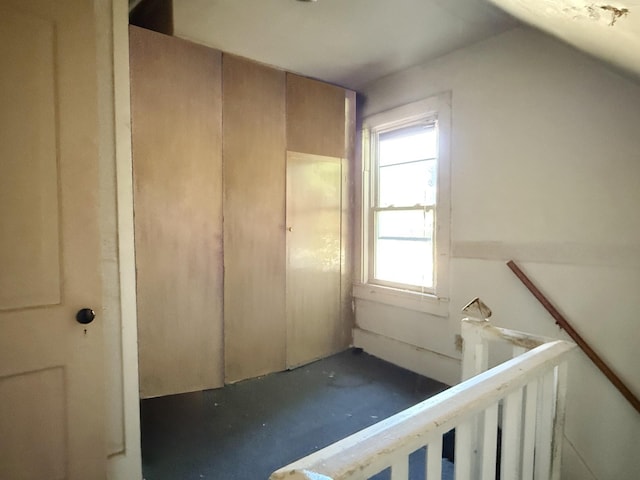 interior space featuring lofted ceiling