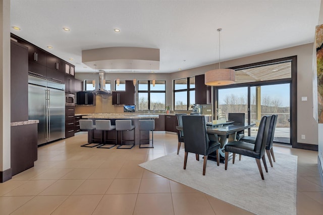 view of tiled dining room