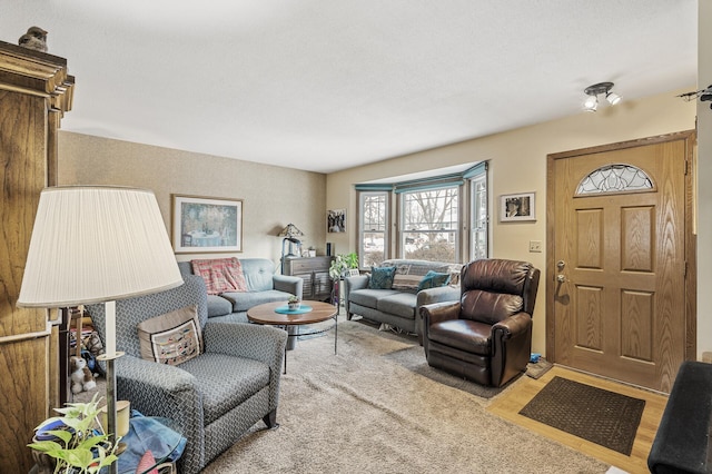 living room featuring light hardwood / wood-style flooring