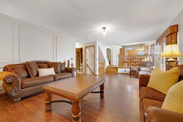 living room featuring hardwood / wood-style flooring